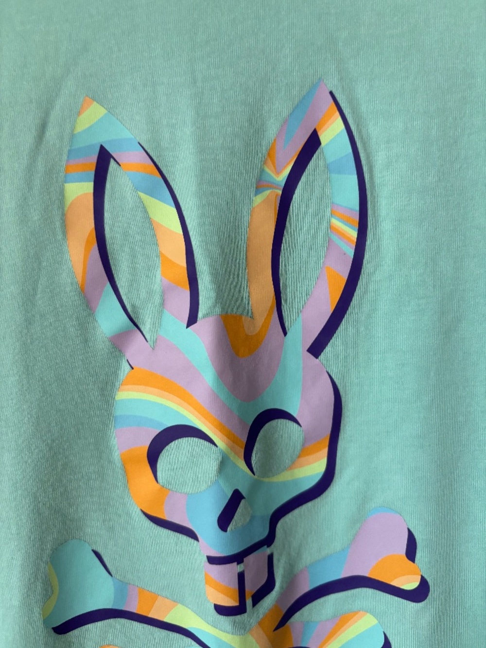 Psycho Bunny Mens Montgomery Graphic Tee Seafoam Blue Aqua Size 5 / Medium